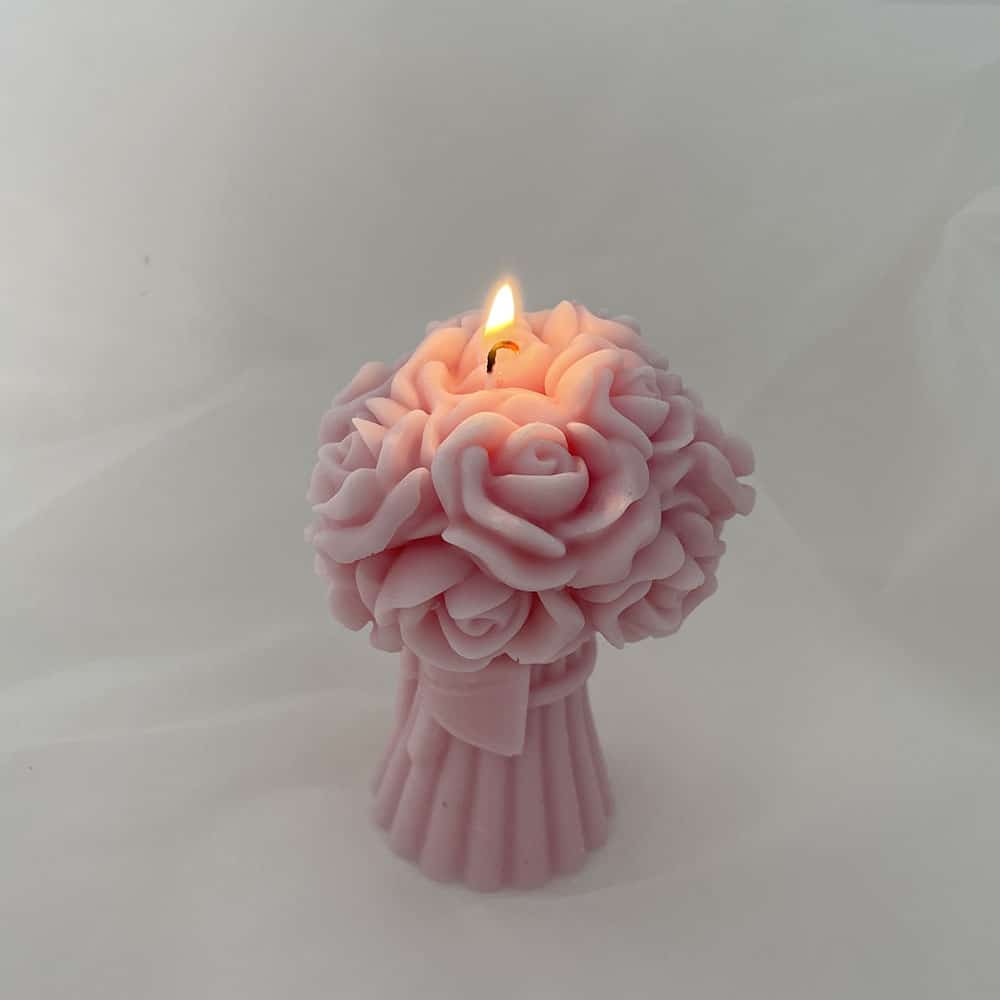3D Rose Bundle Candle Silicone Mold Bow Knot Hand Holding Flower Fragrance Aromatherapy Gypsum Decoration Flower Drop 8668 - Silicone Mold - 3