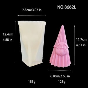 3d Santa Claus Aromatherapy Candle Silicone Mold Christmas Pie Gift Vertical Pattern Conical Santa Claus Gypsum Decoration Mold 8662l