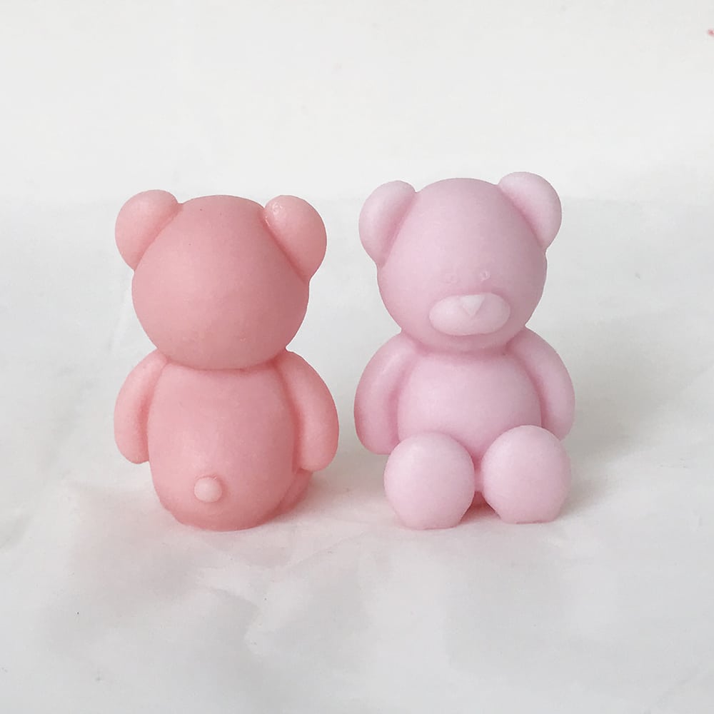 Korean version of Little Bear Mold - Fat Dwen Bear Candle Silicone Mold, DIY Aromatherapy Gypsum Decoration, Sitting Bear Mold 8304xs - Silicone Mold - 4
