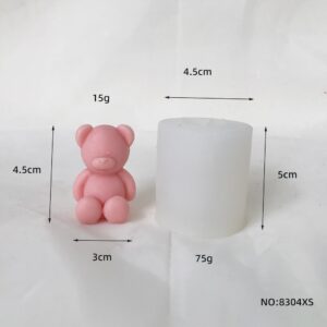 Korean Version Of Little Bear Mold - Fat Dwen Bear Candle Silicone Mold, Diy Aromatherapy Gypsum Decoration, Sitting Bear Mold 8304xs