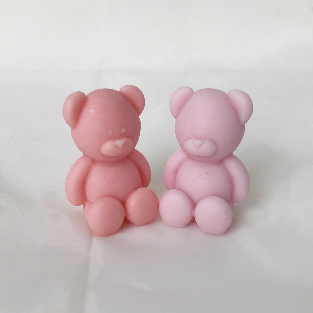 Korean version of Little Bear Mold - Fat Dwen Bear Candle Silicone Mold, DIY Aromatherapy Gypsum Decoration, Sitting Bear Mold 8304xs - Silicone Mold - 6