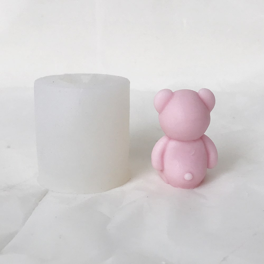 Korean version of Little Bear Mold - Fat Dwen Bear Candle Silicone Mold, DIY Aromatherapy Gypsum Decoration, Sitting Bear Mold 8304xs - Silicone Mold - 3