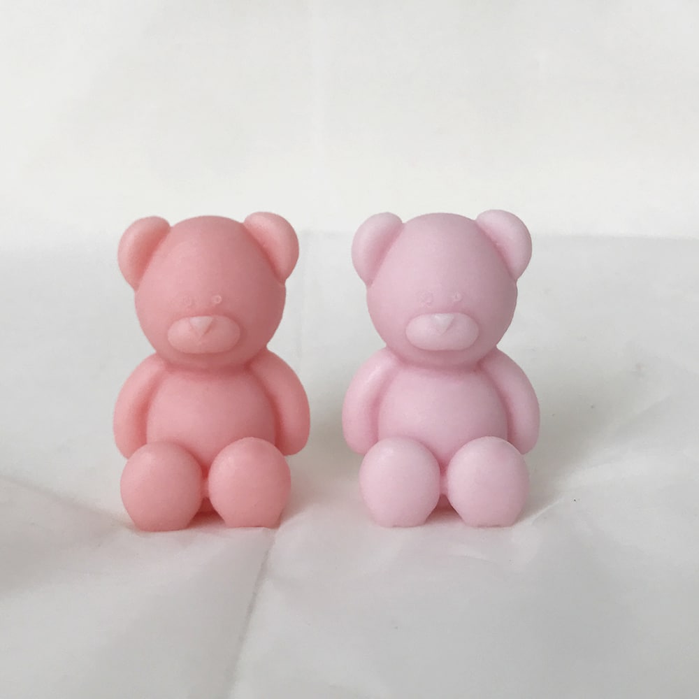 Korean version of Little Bear Mold - Fat Dwen Bear Candle Silicone Mold, DIY Aromatherapy Gypsum Decoration, Sitting Bear Mold 8304xs - Silicone Mold - 2