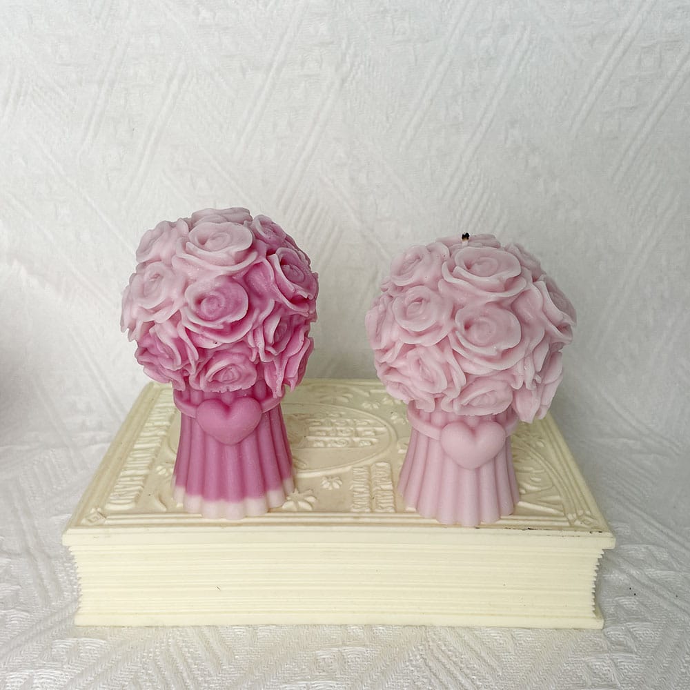 Love holding flower bouquet, rose bouquet, silicone mold, three-dimensional aromatherapy candle, plaster with hand gift, Valentine's Day ornament mold 8669 - candle mold - 7