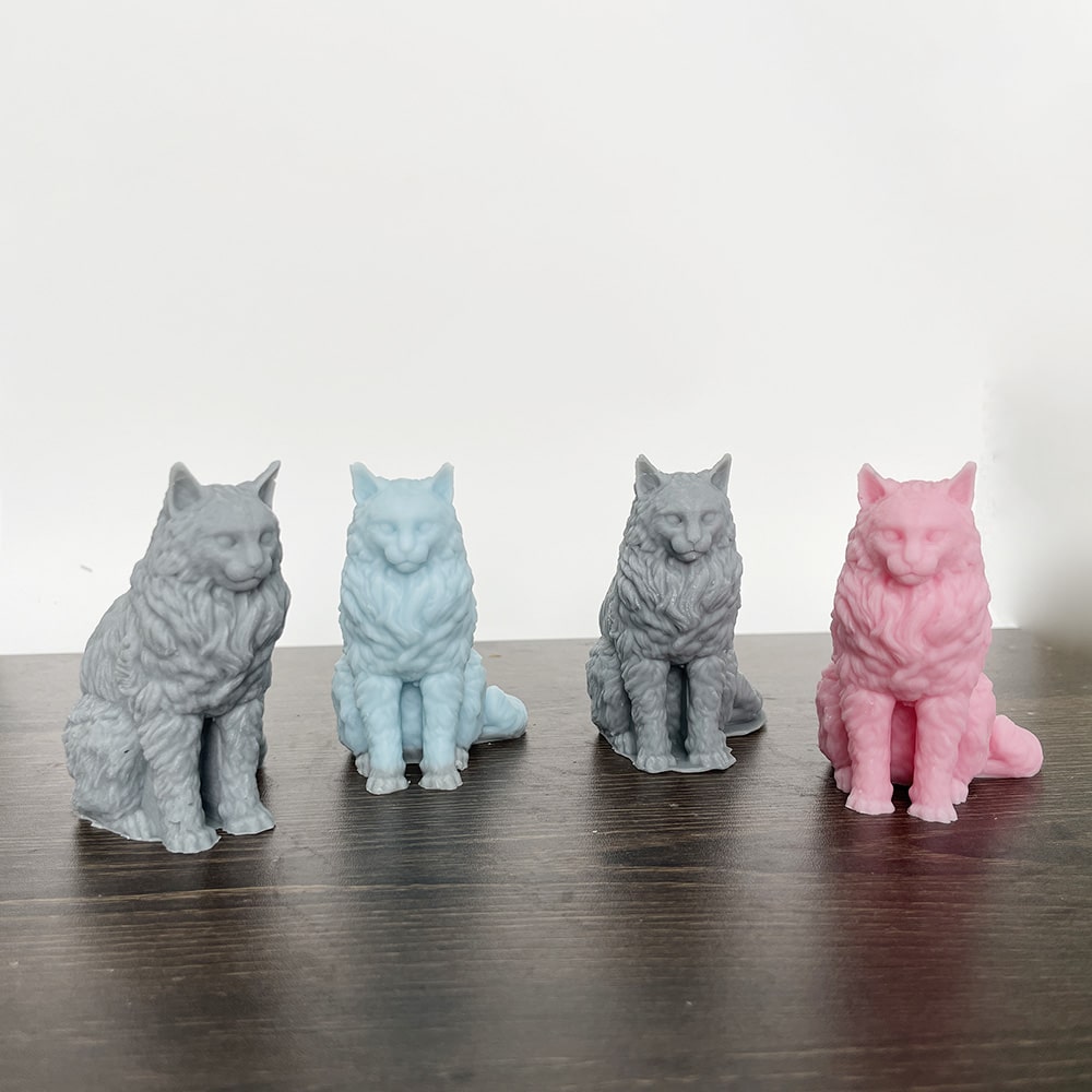 Maine Cat Candle Silicone Mold Animal Decoration Gypsum Aromatherapy Sitting Big Tail Cat Mold 8611 - candle mold - 8