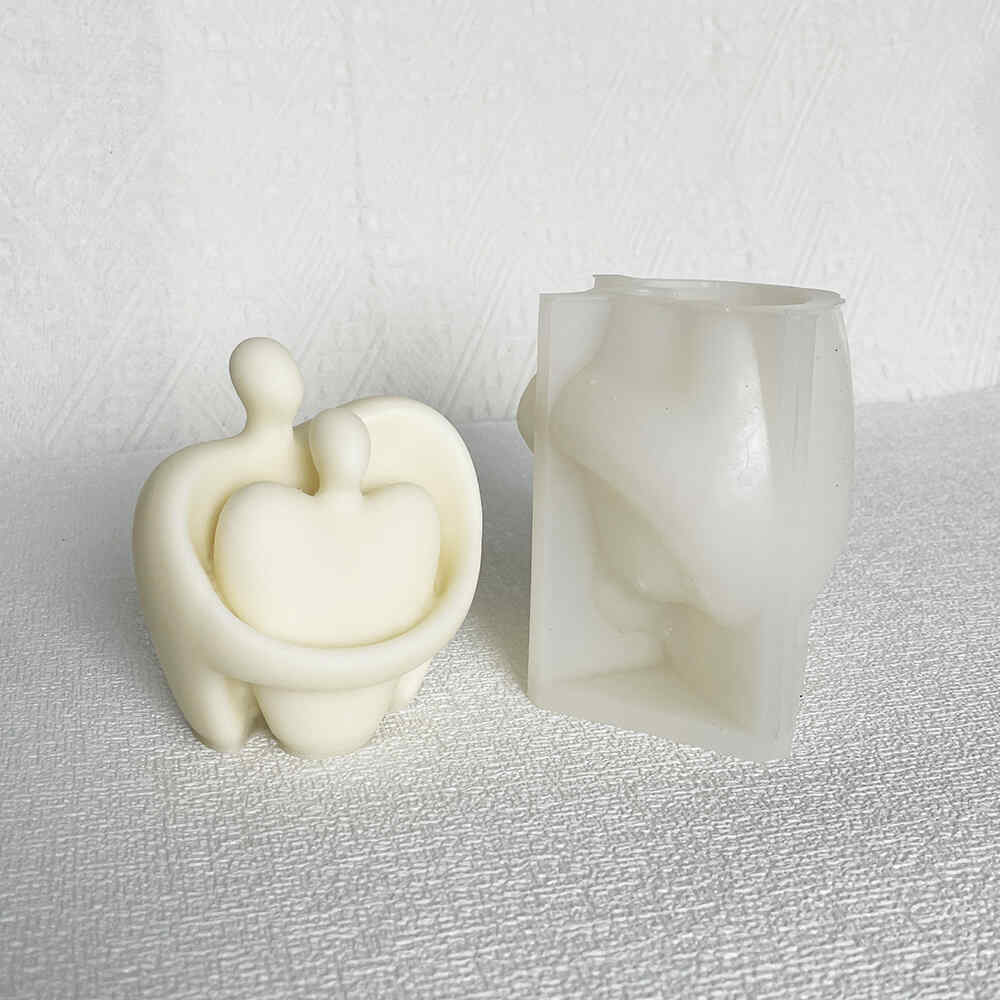Abstract Love: Silicone Couple Figurine Mold 8704 - candle mold - 5