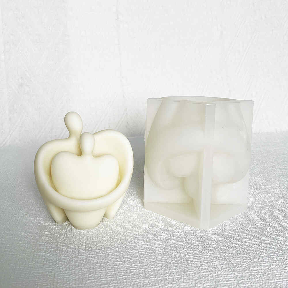 Abstract Love: Silicone Couple Figurine Mold 8704 - candle mold - 4