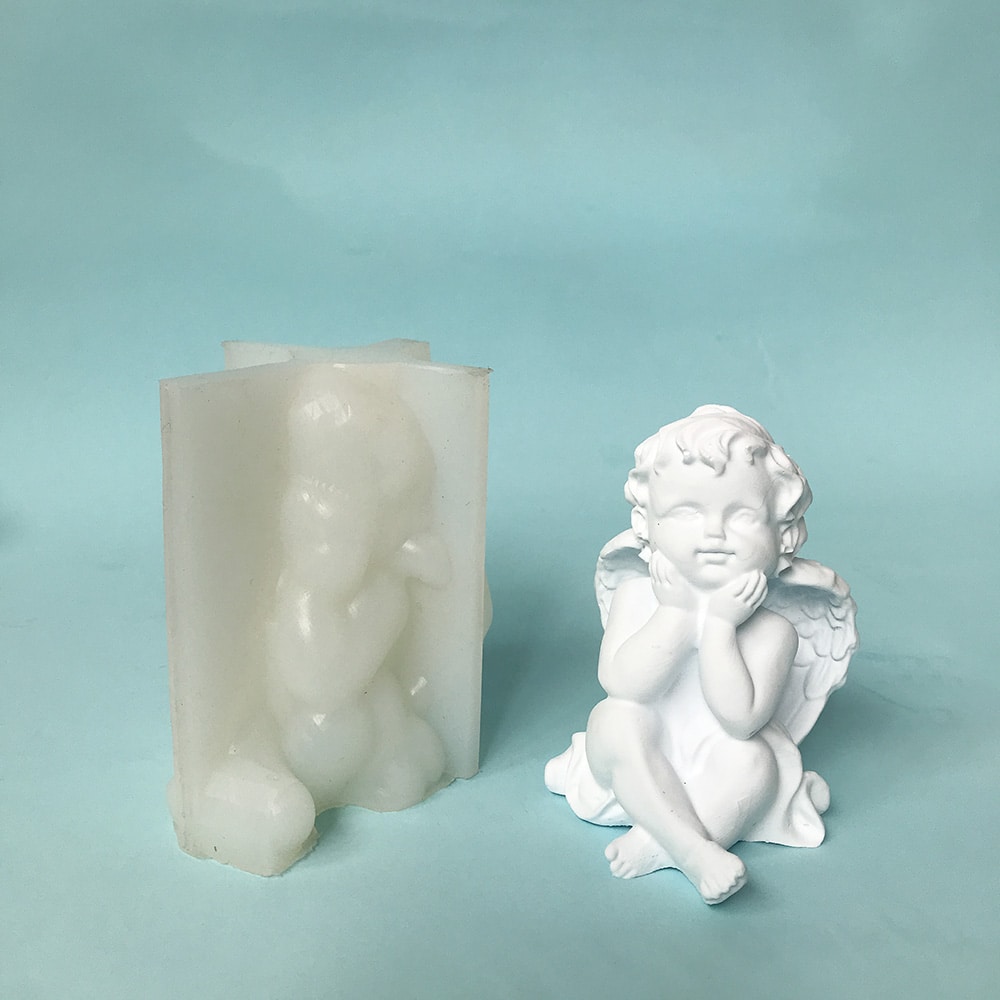 3D Angel Candle Silicone Mold European Little Angel Baby Ornaments Aromatherapy Resin Creative Drops 3D Silicone Mold 8333 -  - 3