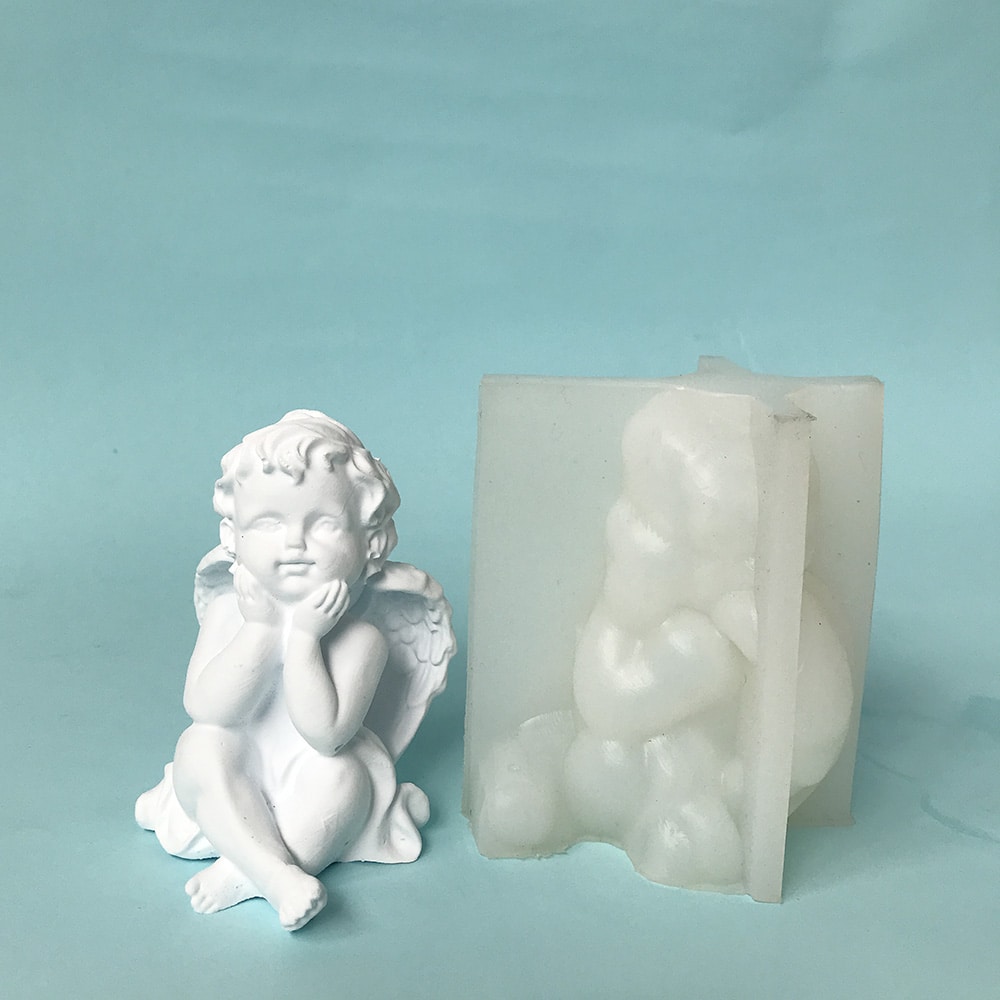3D Angel Candle Silicone Mold European Little Angel Baby Ornaments Aromatherapy Resin Creative Drops 3D Silicone Mold 8333 -  - 4