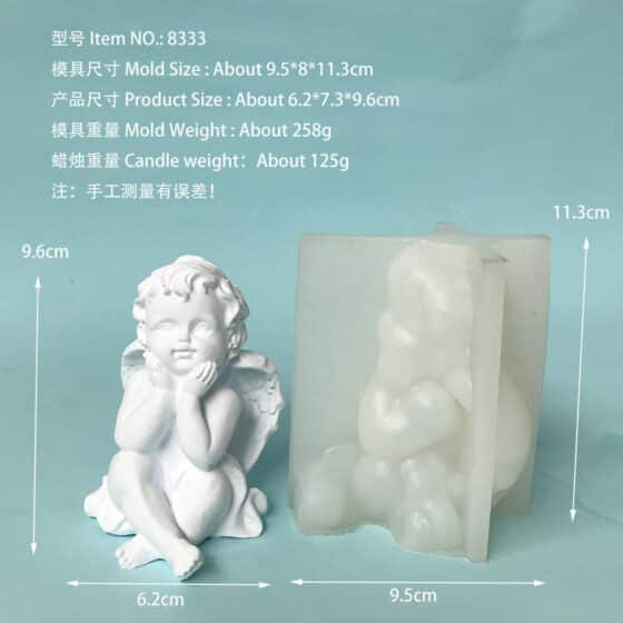 3D Angel Candle Silicone Mold European Little Angel Baby Ornaments Aromatherapy Resin Creative Drops 3D Silicone Mold 8333