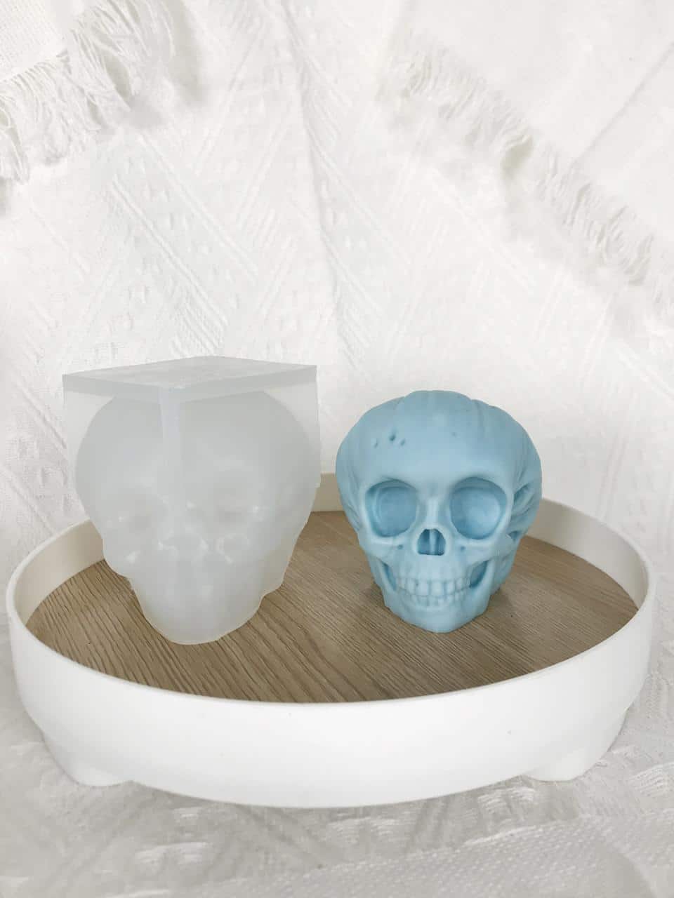 3D Pumpkin Skull Aromatherapy Candle Silicone Mold Halloween Dropper Decoration Gypsum Mold 8590 -  - 5