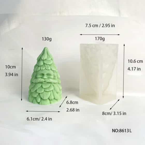 3D Santa Claus Christmas Tree Silicone Mold Christmas Aromatherapy Candle Home Decoration Gypsum Mold 8613L