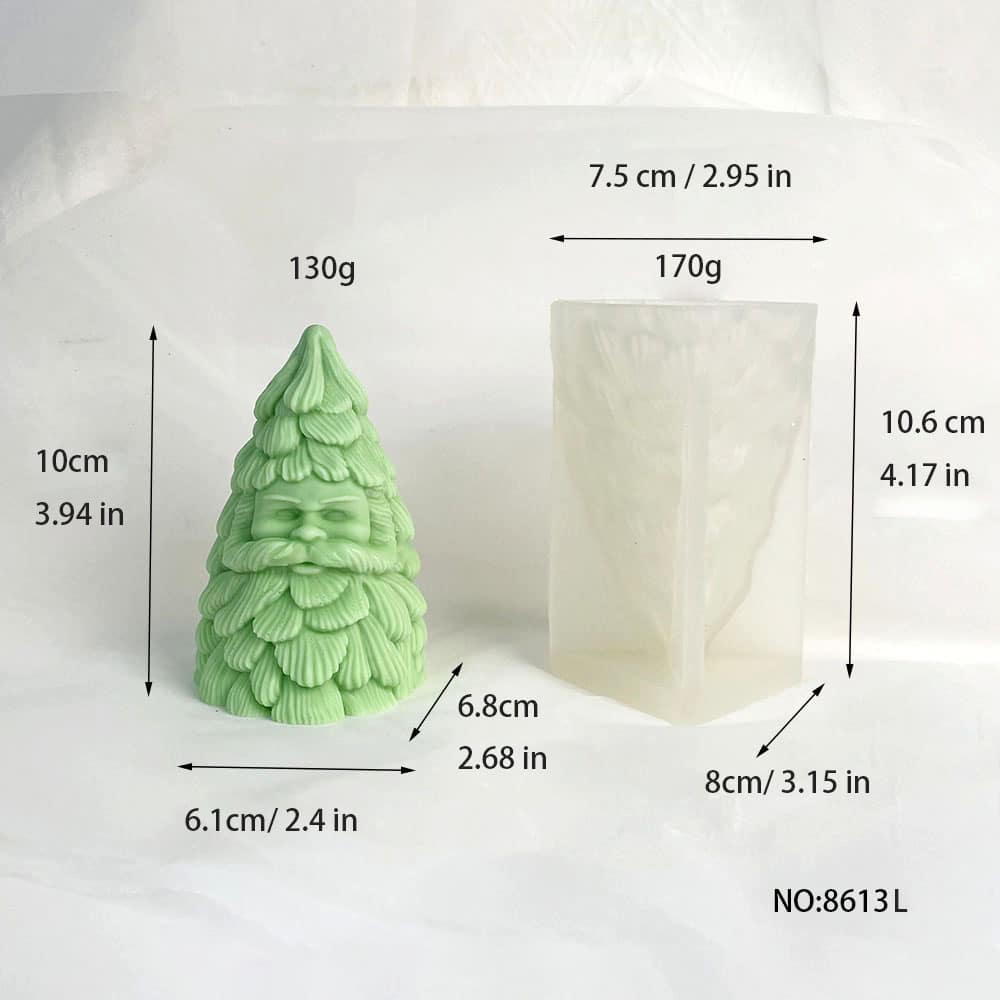 3D Santa Claus Christmas Tree Silicone Mold Christmas Aromatherapy Candle Home Decoration Gypsum Mold 8613S -  - 2