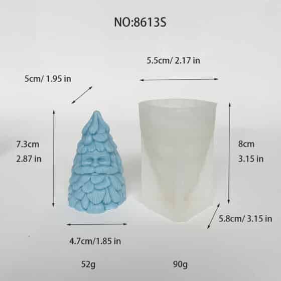 3D Santa Claus Christmas Tree Silicone Mold Christmas Aromatherapy Candle Home Decoration Gypsum Mold 8613S
