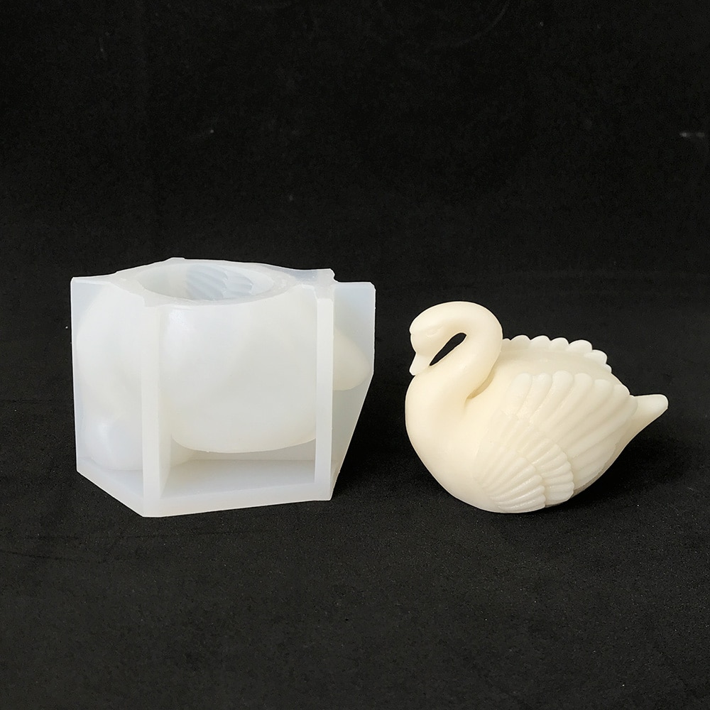 3D Swan Silicone Mold - Swan-shaped Cake Mold for Gypsum and Aromatherapy Candles 8334 -  - 4