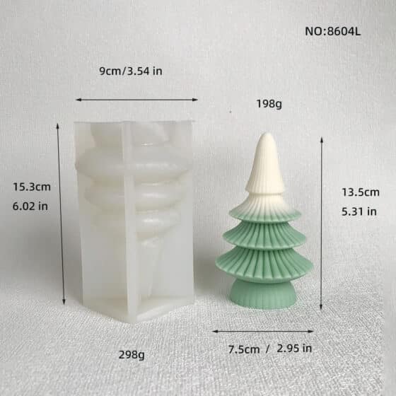Christmas Tree Candle Silicone Mold Expanded Fragrance Stone Candle Christmas Decoration Decoration Decoration Decoration Mold 8604L