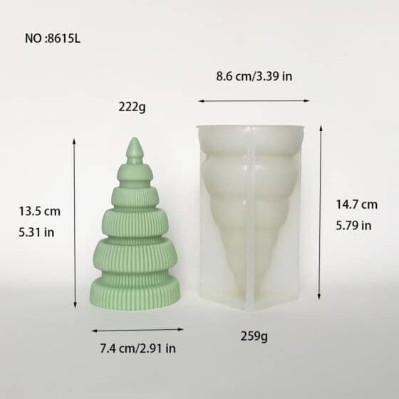 Christmas Tree Aromatherapy Candle Grinding Tool Resin Gypsum Pendant Silicone Mold 8615L