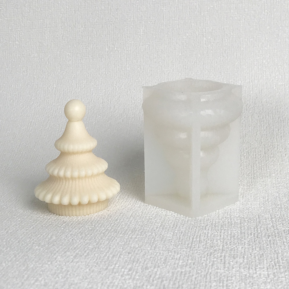 Christmas Tree Aromatherapy Candle Mold Handmade Drip Glue Gypsum Christmas Decoration Silicone Mold 8603S -  - 3