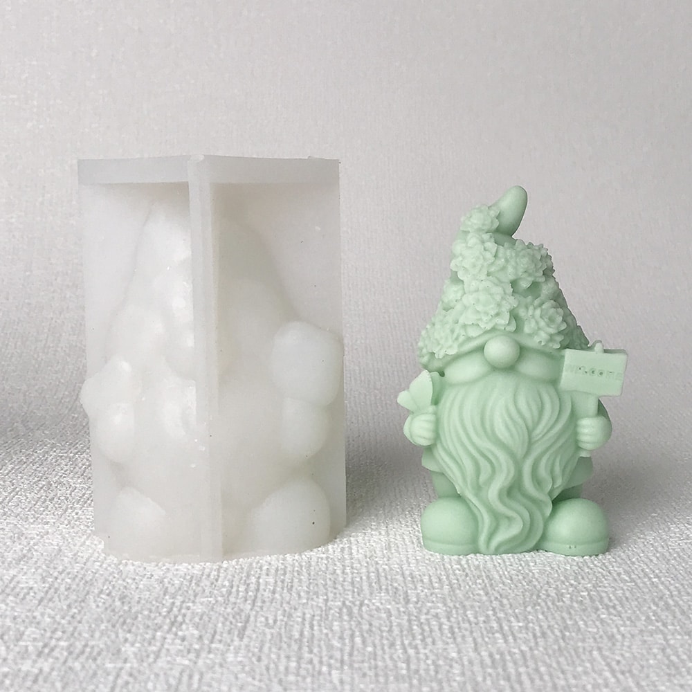 Earth elf silicone mold, fleshy hat, faceless Santa Claus, aromatherapy candle mold, desktop decoration mold 8599 -  - 3