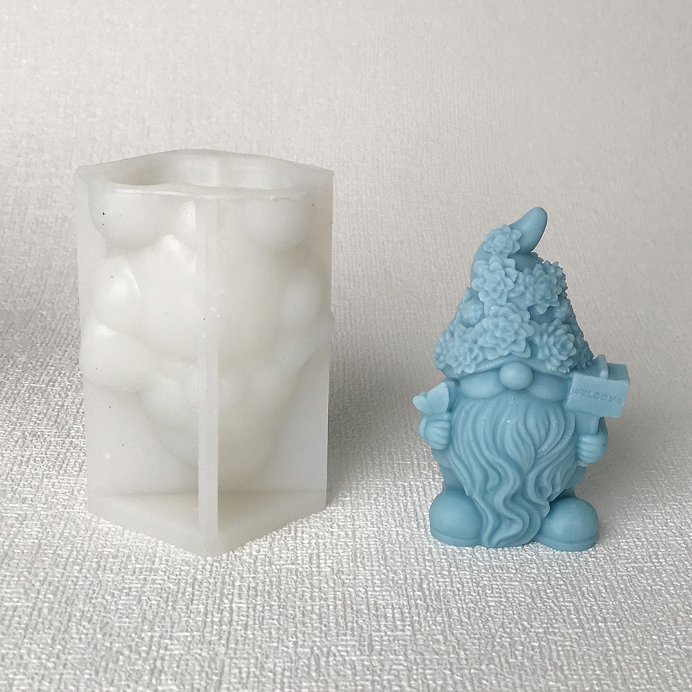 Earth elf silicone mold, fleshy hat, faceless Santa Claus, aromatherapy candle mold, desktop decoration mold 8599 -  - 5