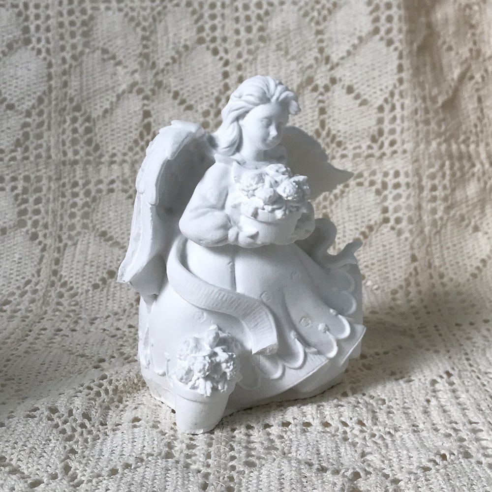 Flower Holding Angel Silicone Mould Flower Basket Flower Fairy Girl Fragrance Gypsum Glue Dropping Ornaments Mould 8426 -  - 5