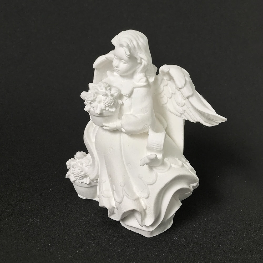 Flower Holding Angel Silicone Mould Flower Basket Flower Fairy Girl Fragrance Gypsum Glue Dropping Ornaments Mould 8426 -  - 9