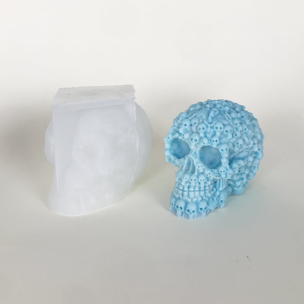Full of small skeletons candles silicone molds DIY resin drop glue decorations Halloween molds 8592 -  - 3
