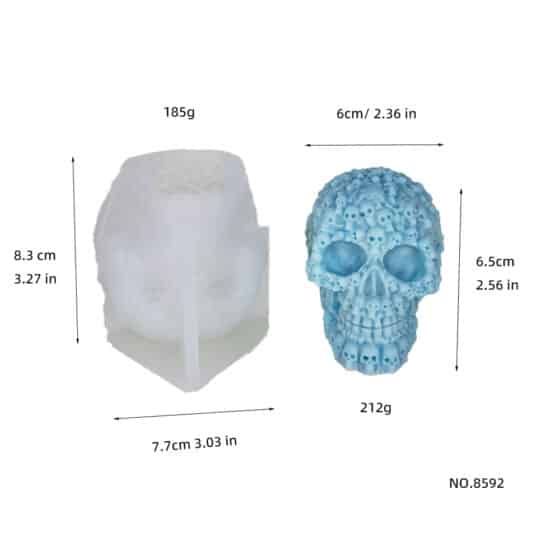 Full of small skeletons candles silicone molds DIY resin drop glue decorations Halloween molds 8592
