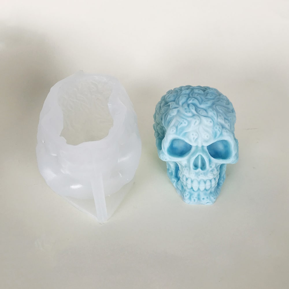Halloween Ghost Skull Head Silicone Mold Full of Small Ghost Skull Head Aromatherapy Candle Plaster Decoration Dropping Mold 8589 -  - 2