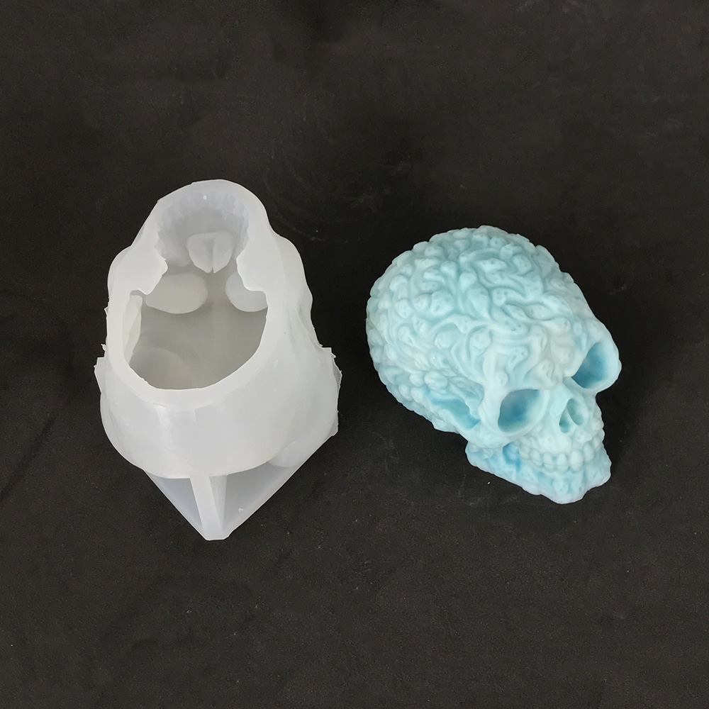 Halloween Ghost Skull Head Silicone Mold Full of Small Ghost Skull Head Aromatherapy Candle Plaster Decoration Dropping Mold 8589 -  - 3