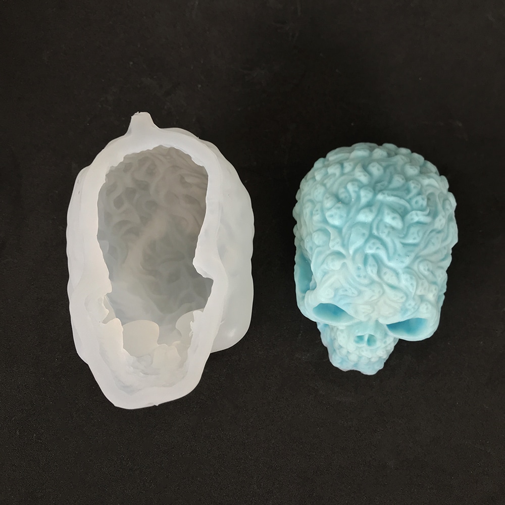 Halloween Ghost Skull Head Silicone Mold Full of Small Ghost Skull Head Aromatherapy Candle Plaster Decoration Dropping Mold 8589 -  - 4