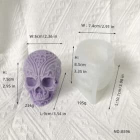 Halloween Pattern Skull Silicone Mold Xiangyun Carved Ghost Head Gypsum Dropping Resin Decoration Mold 8596