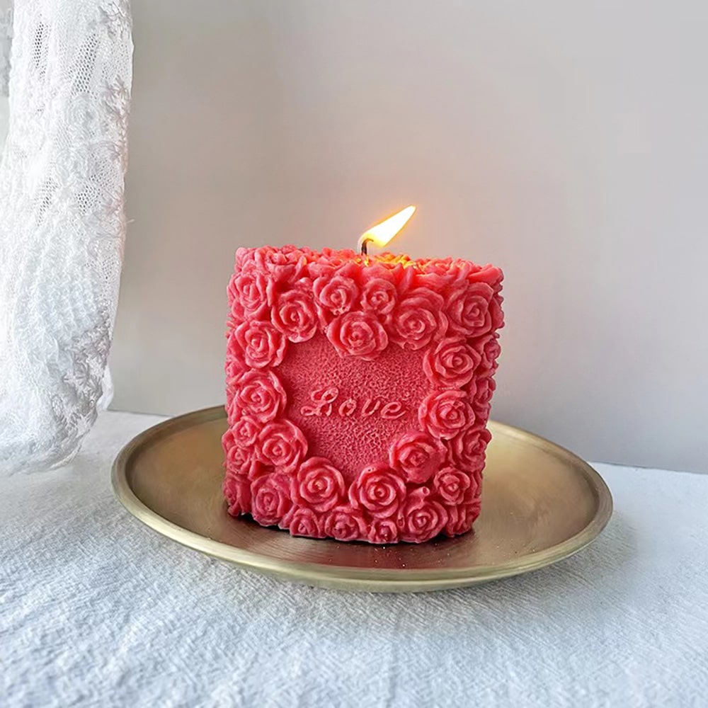 Love Rose Silicone Candle Mold Valentine's Day Aromatherapy Gypsum Mold 8038 -  - 3