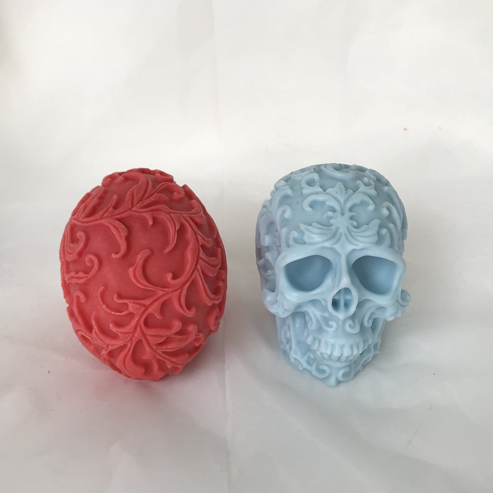 New Halloween Skull Silicone Mold - Creative Aroma Candle, Drippy Resin Mold 8594 -  - 4