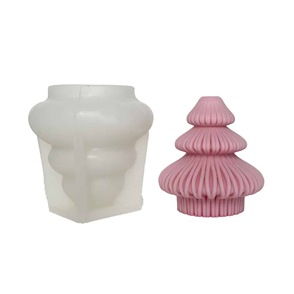 Origami Christmas Tree Aromatherapy Candle Grinding Tool Resin Gypsum Pendant Silicone Mold 8617S -  - 4