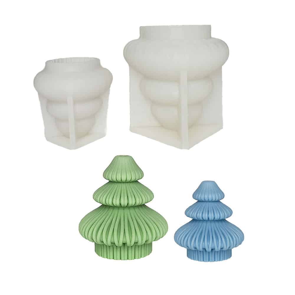 Origami Christmas Tree Aromatherapy Candle Grinding Tool Resin Gypsum Pendant Silicone Mold 8617S -  - 6