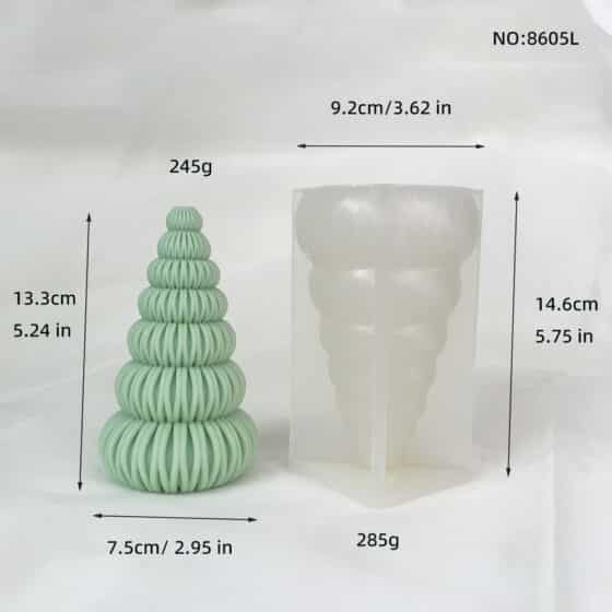 Origami Christmas Tree Aromatherapy Candle Silicone Mold Expanded Fragrance Stone Christmas Decoration Ornament Mold 8605L