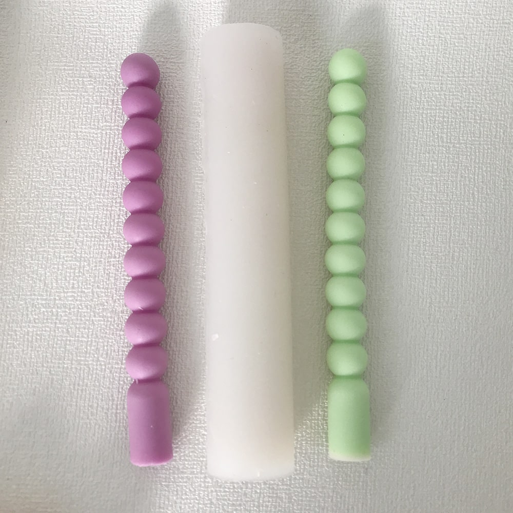 Round bead aromatherapy candle mold Nordic style long candle silicone mold 8601 -  - 4