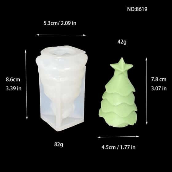 Star Christmas Tree Hat Snowman Candle Silicone Mold Christmas Aromatherapy Plaster Expanded Fragrance Stone Decoration Mold 8619