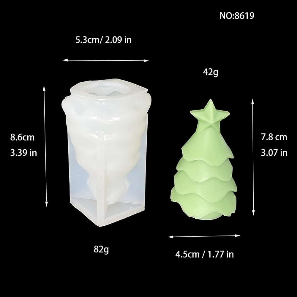 Star Christmas Tree Hat Snowman Candle Silicone Mold Christmas Aromatherapy Plaster Expanded Fragrance Stone Decoration Mold 8619 -  - 1