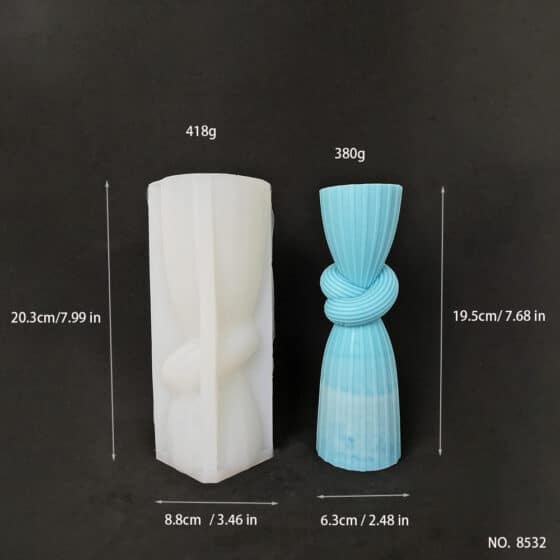 Vertical Stripe Rope Knot Column Silicone Mold Aromatherapy Candle Tabletop Gypsum Ornament Drawing Image Rope Knot Formal Dress Column Mold 8532l