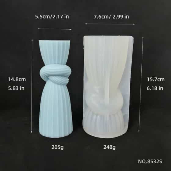 Vertical stripe rope knot column silicone mold aromatherapy candle tabletop gypsum ornament drawing image rope knot formal dress column mold 8532S