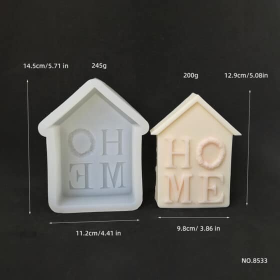 Home House Silicone Mold Handmade Soap Aromatherapy Candle Gypsum Home Decoration Mold 8533