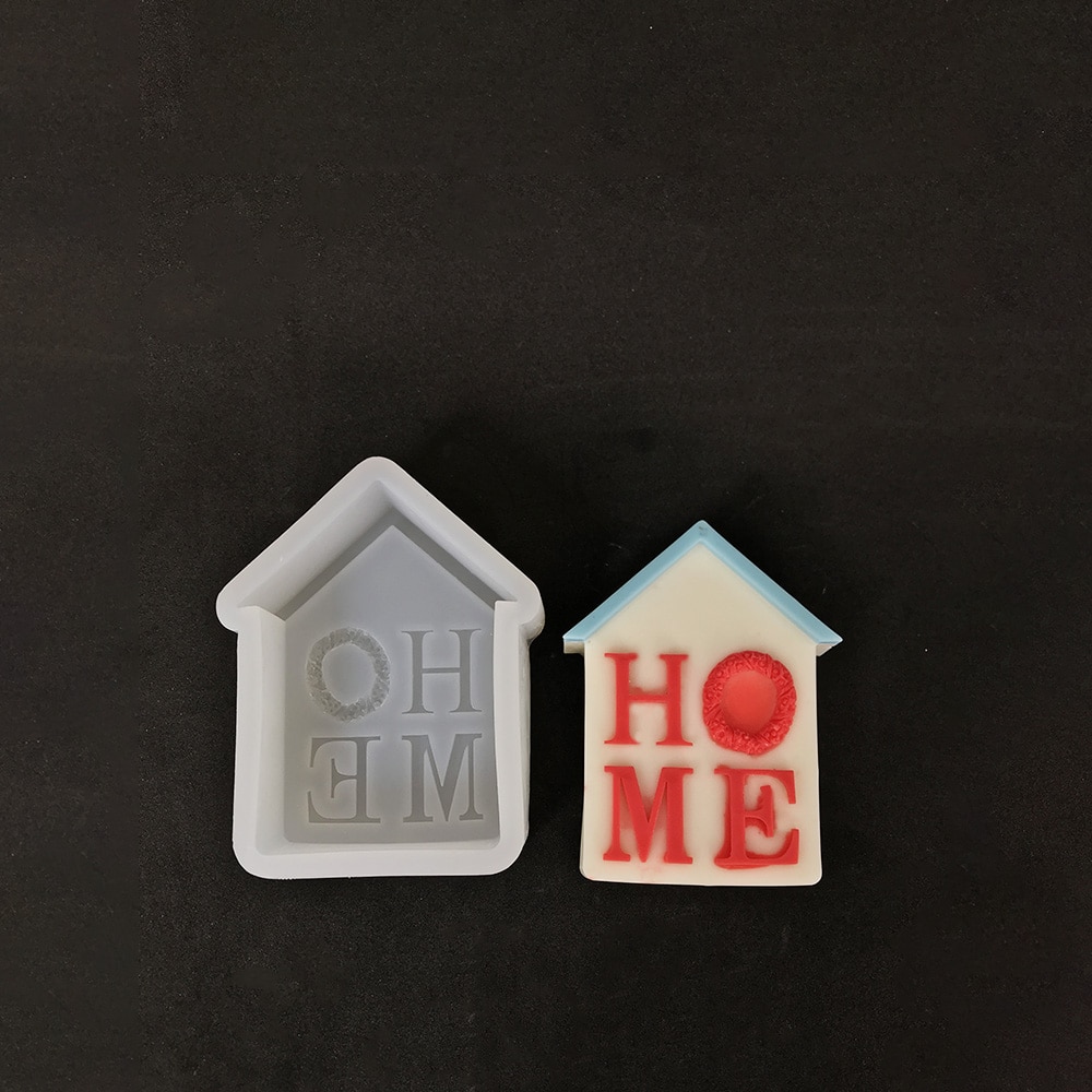 Home House Silicone Mold Handmade Soap Aromatherapy Candle Gypsum Home Decoration Mold 8533