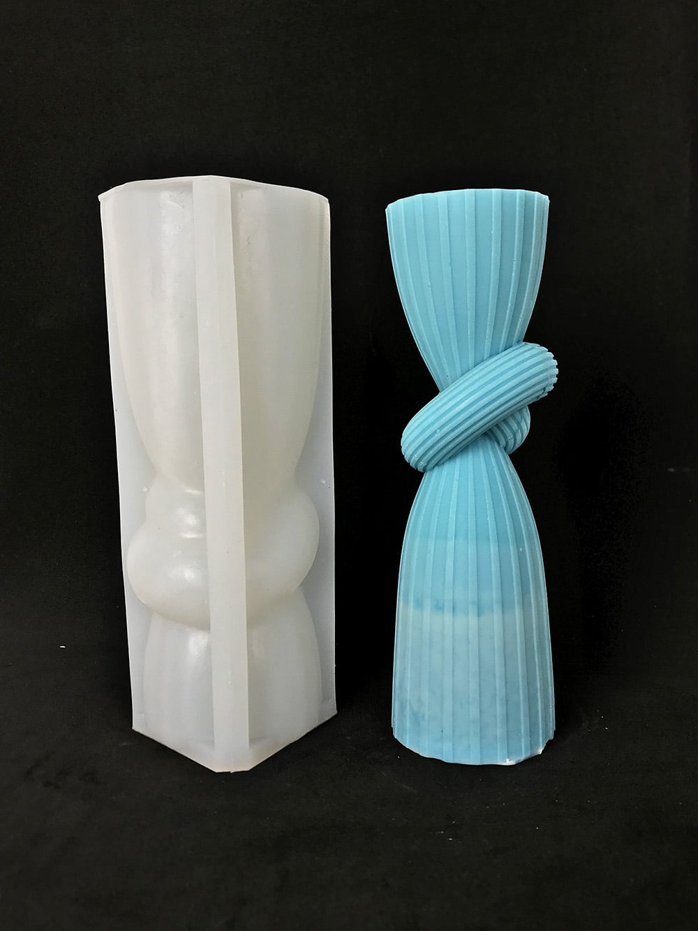 Vertical Stripe Rope Knot Column Silicone Mold Aromatherapy Candle Tabletop Gypsum Ornament Drawing Image Rope Knot Formal Dress Column Mold 8532l