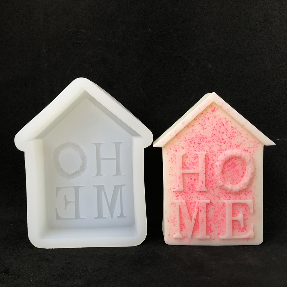 Home House Silicone Mold Handmade Soap Aromatherapy Candle Gypsum Home Decoration Mold 8533