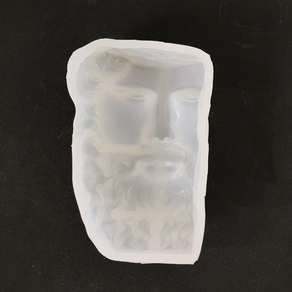 Artistic Bearded Male Avatar, Candle Silicone Mold, Half Face Bearded Male Statue, Abstract Resin Ornament, Gypsum Mold 8535