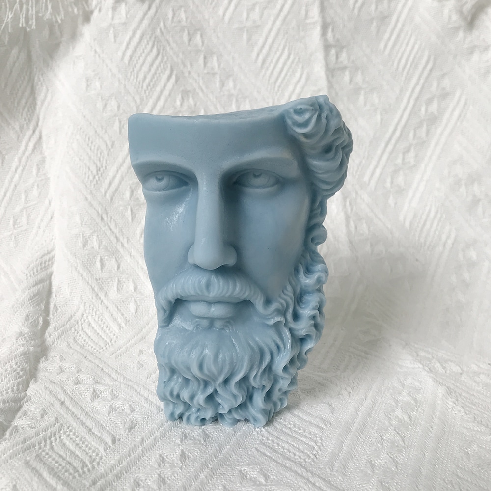 Artistic Bearded Male Avatar, Candle Silicone Mold, Half Face Bearded Male Statue, Abstract Resin Ornament, Gypsum Mold 8535