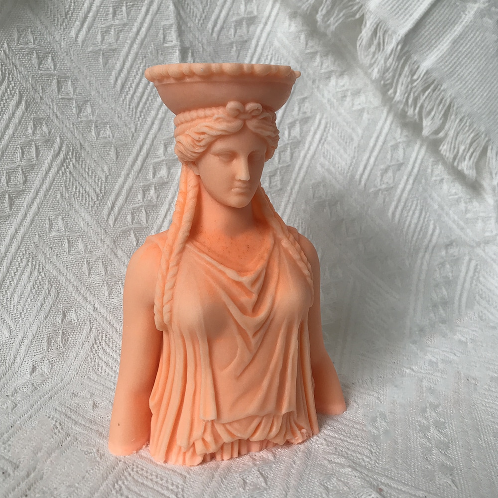 Ancient Greek Female Statue Silicone Mold Female Bust Diy Gypsum Expanded Stone Ornament Candle Mold 8536