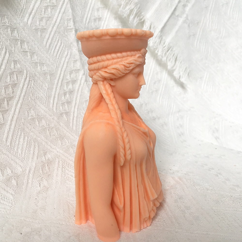 Ancient Greek Female Statue Silicone Mold Female Bust Diy Gypsum Expanded Stone Ornament Candle Mold 8536